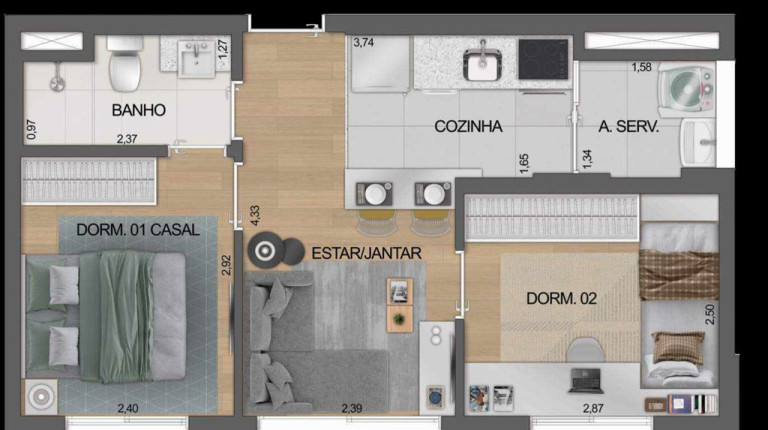 Imagem Apartamento com 2 Quartos à Venda, 36 m² em Moema - São Paulo Imagem Apartamento com 2 Quartos à Venda, 36 m² em Moema - São Paulo