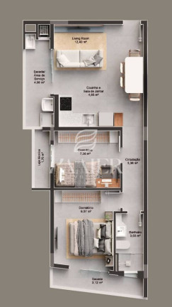 Apartamento com 2 Quartos à Venda, 57 m² em Saguaçu - Joinville