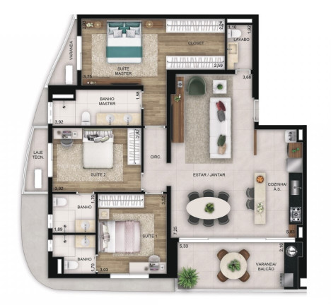 Imagem Apartamento com 3 Quartos à Venda, 127 m² em Serrinha - Goiânia Imagem Apartamento com 3 Quartos à Venda, 127 m² em Serrinha - Goiânia