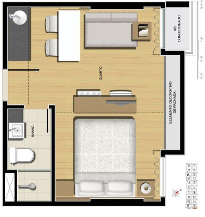 Imagem Imóvel com 1 Quarto à Venda, 27 m² em Sul (águas Claras) - Brasília