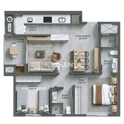 Imagem Apartamento com 2 Quartos à Venda, 76 m² em Centro - Criciúma Imagem Apartamento com 2 Quartos à Venda, 76 m² em Centro - Criciúma