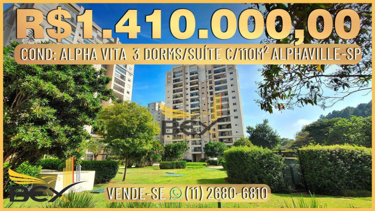 Imagem Apartamento com 3 Quartos à Venda, 110 m² em Alphaville - Santana De Parnaíba Imagem Apartamento com 3 Quartos à Venda, 110 m² em Alphaville - Santana De Parnaíba