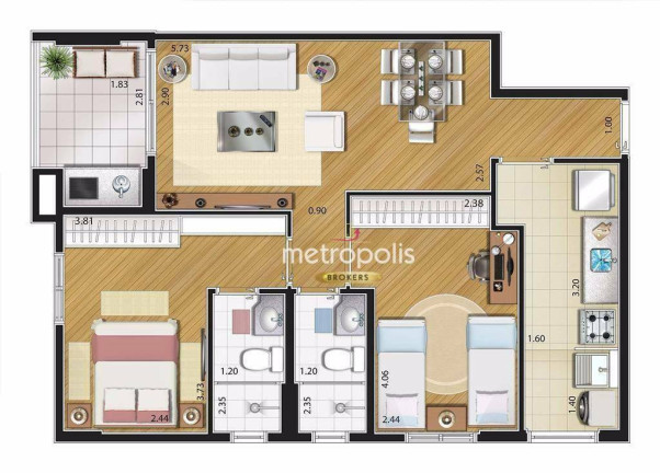 Imagem Apartamento com 2 Quartos à Venda, 67 m² em Santa Paula - São Caetano Do Sul