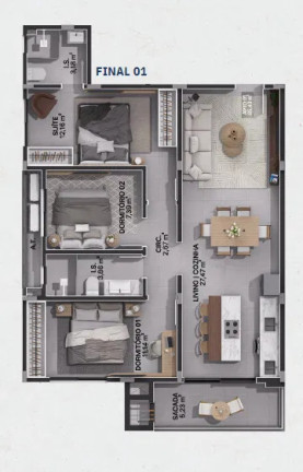 Imagem Apartamento com 1 Quarto à Venda, 70 m² em Gravatá - Navegantes Imagem Apartamento com 1 Quarto à Venda, 70 m² em Gravatá - Navegantes