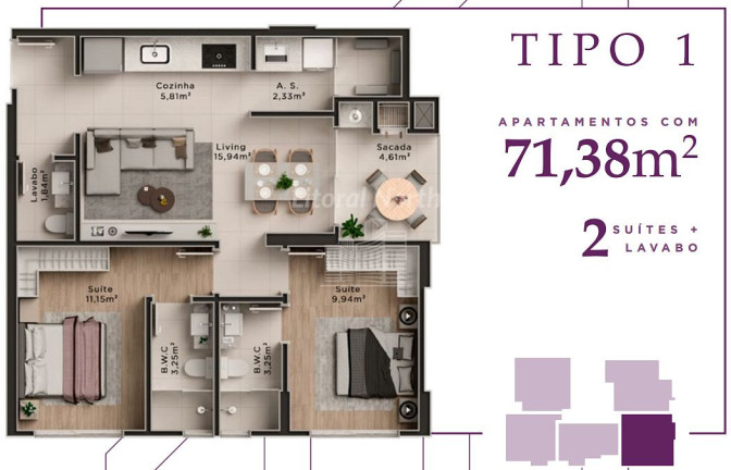 Imagem Apartamento com 2 Quartos à Venda, 77 m² em Centro - Itajaí