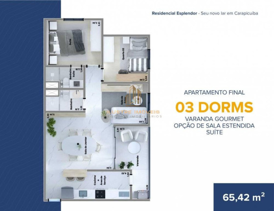 Imagem Apartamento com 2 Quartos à Venda, 53 m² em Vila Três Irmãos - Carapicuíba