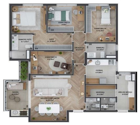 Imagem Apartamento com 4 Quartos à Venda, 123 m² em Vila Izabel - Curitiba