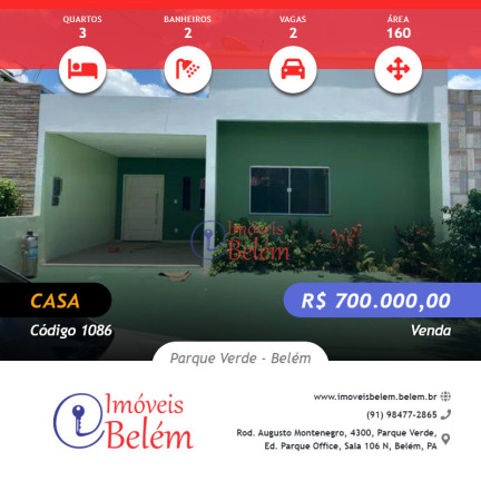 Casa de Condomínio com 3 Quartos à Venda, 160 m² em Parque Verde - Belém