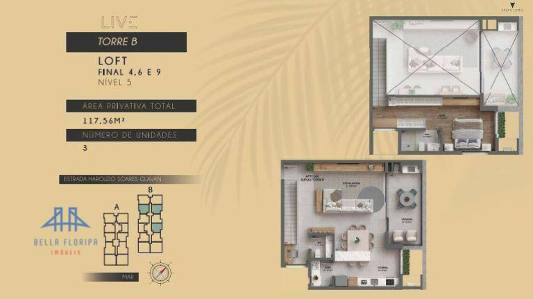 Imagem Loft com 1 Quarto à Venda, 117 m² em Cacupé - Florianópolis Imagem Loft com 1 Quarto à Venda, 117 m² em Cacupé - Florianópolis