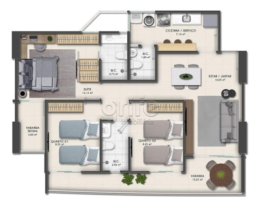 Imagem Apartamento com 3 Quartos à Venda, 85 m² em Parquelândia - Fortaleza