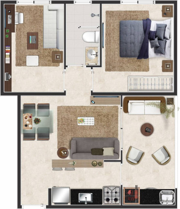 Imagem Apartamento com 2 Quartos à Venda, 44 m² em Umuarama - Osasco Imagem Apartamento com 2 Quartos à Venda, 44 m² em Umuarama - Osasco