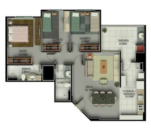Imagem Apartamento com 3 Quartos à Venda, 92 m² em Centro - São José Dos Pinhais Imagem Apartamento com 3 Quartos à Venda, 92 m² em Centro - São José Dos Pinhais