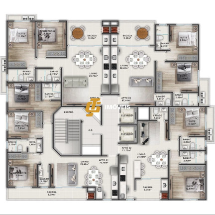 Imagem Apartamento com 2 Quartos à Venda, 72 m² em Tabuleiro - Camboriú Imagem Apartamento com 2 Quartos à Venda, 72 m² em Tabuleiro - Camboriú