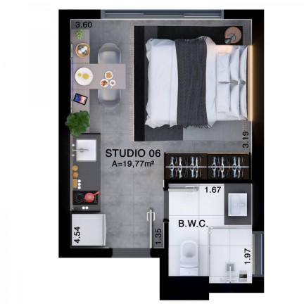 Imagem Apartamento com 1 Quarto à Venda, 19 m² em Rebouças - Curitiba Imagem Apartamento com 1 Quarto à Venda, 19 m² em Rebouças - Curitiba