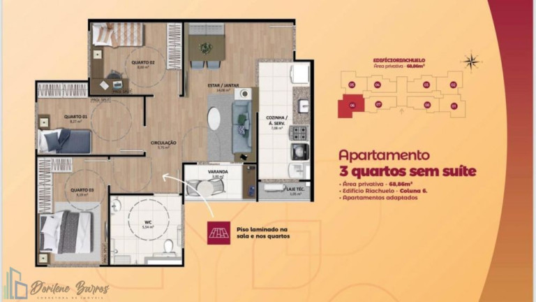 Imagem Apartamento com 3 Quartos à Venda, 65 m² em Farolandia - Aracaju Imagem Apartamento com 3 Quartos à Venda, 65 m² em Farolandia - Aracaju