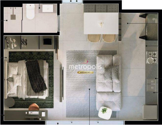 Studio com 1 Quarto à Venda, 36 m² em Centro - São Caetano Do Sul