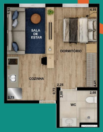 Imagem Imóvel com 1 Quarto à Venda, 31 m² em Campo Belo - São Paulo