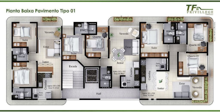 Imagem Apartamento com 2 Quartos à Venda, 113 m² em Bancários - João Pessoa Imagem Apartamento com 2 Quartos à Venda, 113 m² em Bancários - João Pessoa