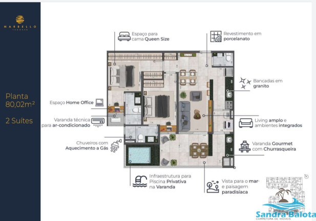 Imagem Apartamento com 2 Quartos à Venda, 70 m² em Tenório - Ubatuba