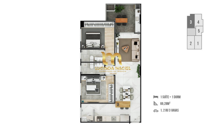 Imagem Apartamento com 2 Quartos à Venda, 69 m² em Guilhermina - Praia Grande