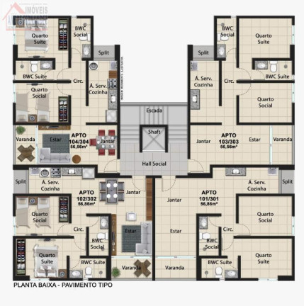 Imagem Apartamento com 2 Quartos à Venda, 60 m² em Jardim Fragoso - Olinda