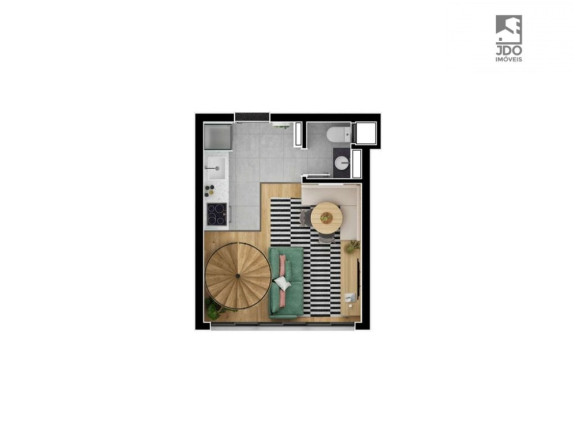 Imagem Apartamento com 1 Quarto à Venda, 39 m² em água Verde - Curitiba Imagem Apartamento com 1 Quarto à Venda, 39 m² em água Verde - Curitiba