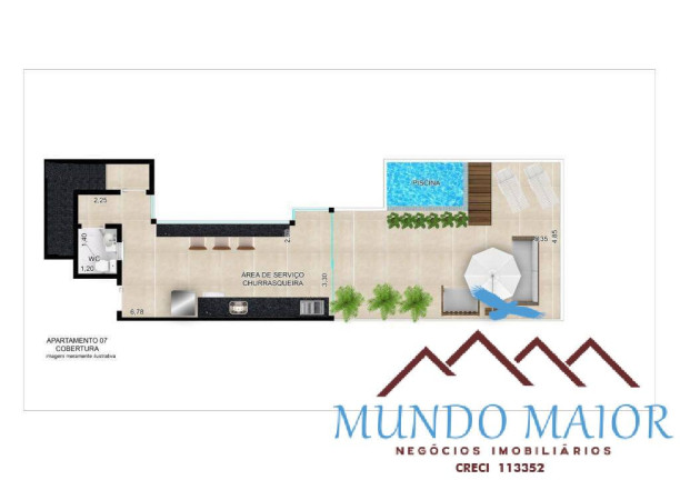 Imagem Cobertura com 3 Quartos à Venda, 126 m² em Jardim - Santo André
