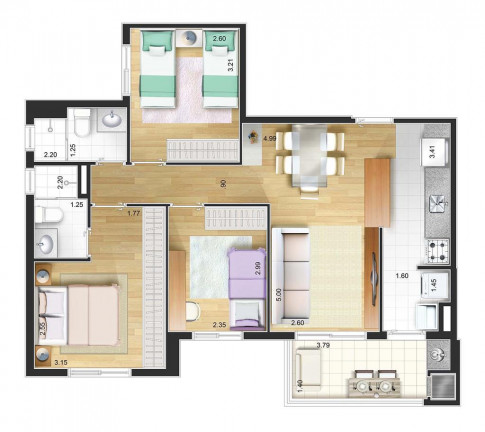 Imagem Apartamento com 2 Quartos à Venda, 63 m² em Campestre - Santo André