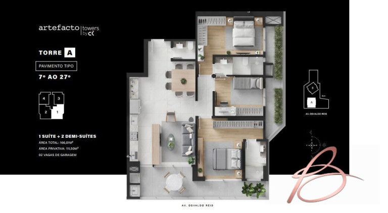 Apartamento com 3 Quartos à Venda, 115 m² em Centro - Itajaí