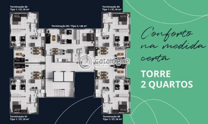 Imagem Apartamento com 2 Quartos à Venda, 48 m² em Rosa Dos Ventos - Parnamirim