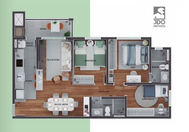 Imagem Apartamento com 3 Quartos à Venda, 73 m² em Tingui - Curitiba
