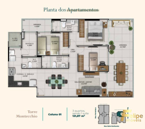 Imagem Imóvel com 3 Quartos à Venda, 125 m² em Itapuã - Vila Velha