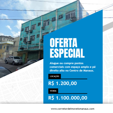Imagem Ponto Comercial à Venda, em Centro - Manaus Imagem Ponto Comercial à Venda, em Centro - Manaus