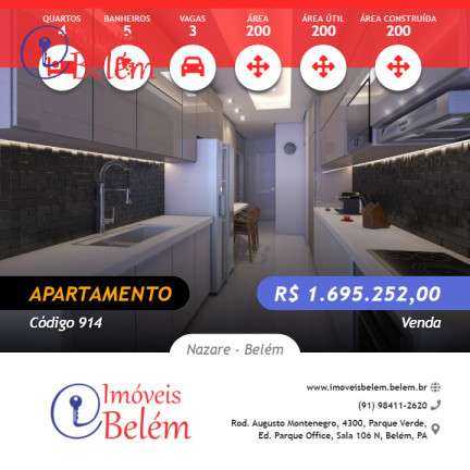 Imagem Apartamento com 4 Quartos à Venda, 200 m² em Nazare - Belém Imagem Apartamento com 4 Quartos à Venda, 200 m² em Nazare - Belém