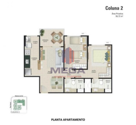 Imagem Apartamento com 2 Quartos à Venda, 57 m² em Coqueiral De Itaparica - Vila Velha