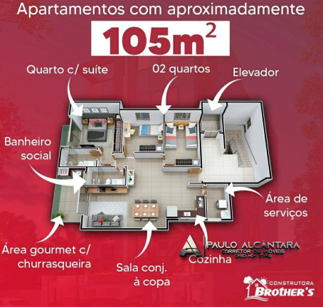 Imagem Apartamento com 3 Quartos à Venda, 105 m² em Cidade Nobre - Ipatinga Imagem Apartamento com 3 Quartos à Venda, 105 m² em Cidade Nobre - Ipatinga