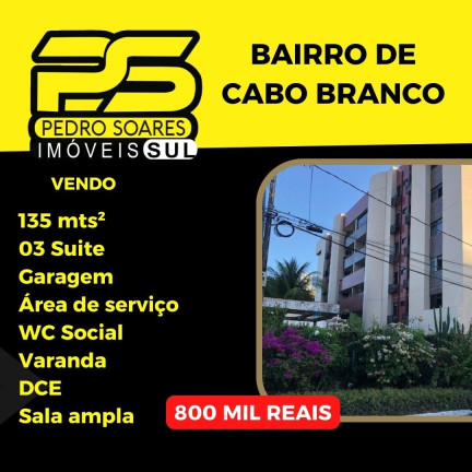 Imagem Apartamento com 3 Quartos à Venda, 135 m² em Cabo Branco - João Pessoa Imagem Apartamento com 3 Quartos à Venda, 135 m² em Cabo Branco - João Pessoa