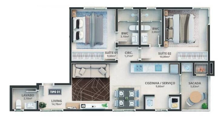 Imagem Apartamento com 2 Quartos à Venda, 68 m² em Balneário Perequê - Porto Belo Imagem Apartamento com 2 Quartos à Venda, 68 m² em Balneário Perequê - Porto Belo