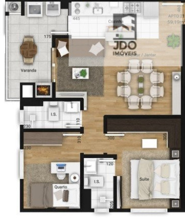 Imagem Apartamento com 2 Quartos à Venda, 59 m² em Tingui - Curitiba
