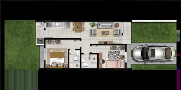 Imagem Casa com 2 Quartos à Venda, 45 m² em Restinga - Porto Alegre Imagem Casa com 2 Quartos à Venda, 45 m² em Restinga - Porto Alegre