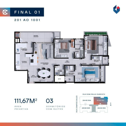 Imagem Apartamento com 3 Quartos à Venda, 118 m² em Michel - Criciúma