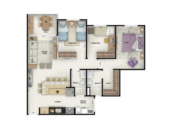 Imagem Apartamento com 2 Quartos à Venda, 75 m² em Altos Do Morumbi - Vinhedo Imagem Apartamento com 2 Quartos à Venda, 75 m² em Altos Do Morumbi - Vinhedo