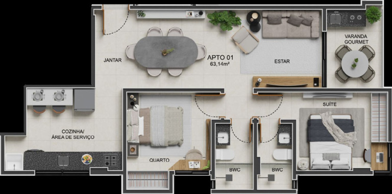 Imagem Apartamento com 2 Quartos à Venda, 63 m² em Bessa - João Pessoa Imagem Apartamento com 2 Quartos à Venda, 63 m² em Bessa - João Pessoa