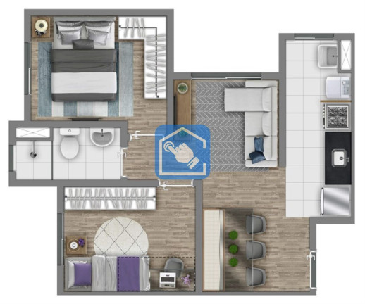 Imagem Apartamento com 2 Quartos à Venda, 43 m² em Jardim Monte Alegre - Taboão Da Serra