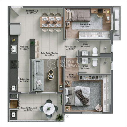 Imagem Apartamento com 3 Quartos à Venda, 85 m² em Vila Operária - Itajaí