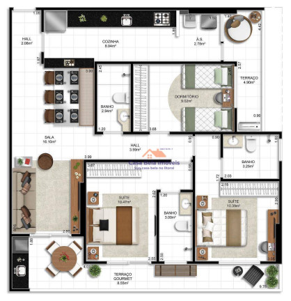 Imagem Apartamento com 3 Quartos à Venda, 101 m² em Ocian - Praia Grande