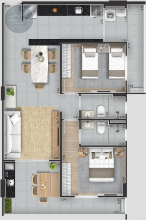 Imagem Apartamento com 2 Quartos à Venda, 82 m² em Guilhermina - Praia Grande