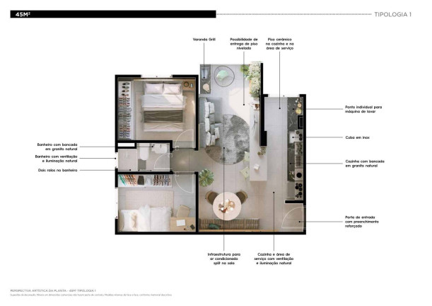 Imagem Apartamento com 2 Quartos à Venda, 45 m² em Campestre - Santo André