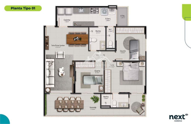 Imagem Imóvel com 3 Quartos à Venda, 95 m² em Alphaville Jacuhy - Serra Imagem Imóvel com 3 Quartos à Venda, 95 m² em Alphaville Jacuhy - Serra