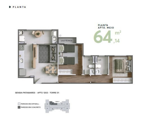 Imagem Apartamento com 3 Quartos à Venda, 64 m² em Piatã - Salvador Imagem Apartamento com 3 Quartos à Venda, 64 m² em Piatã - Salvador